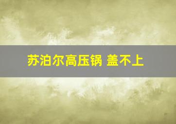 苏泊尔高压锅 盖不上